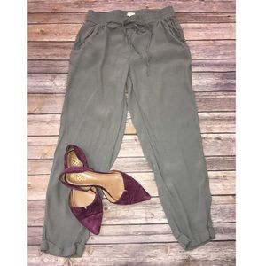J. Crew Factory Gray drawstring cropped cuff pants